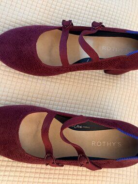 Rothy's The Double Buckle Mary Jane in Revelvet Syrah Size 7